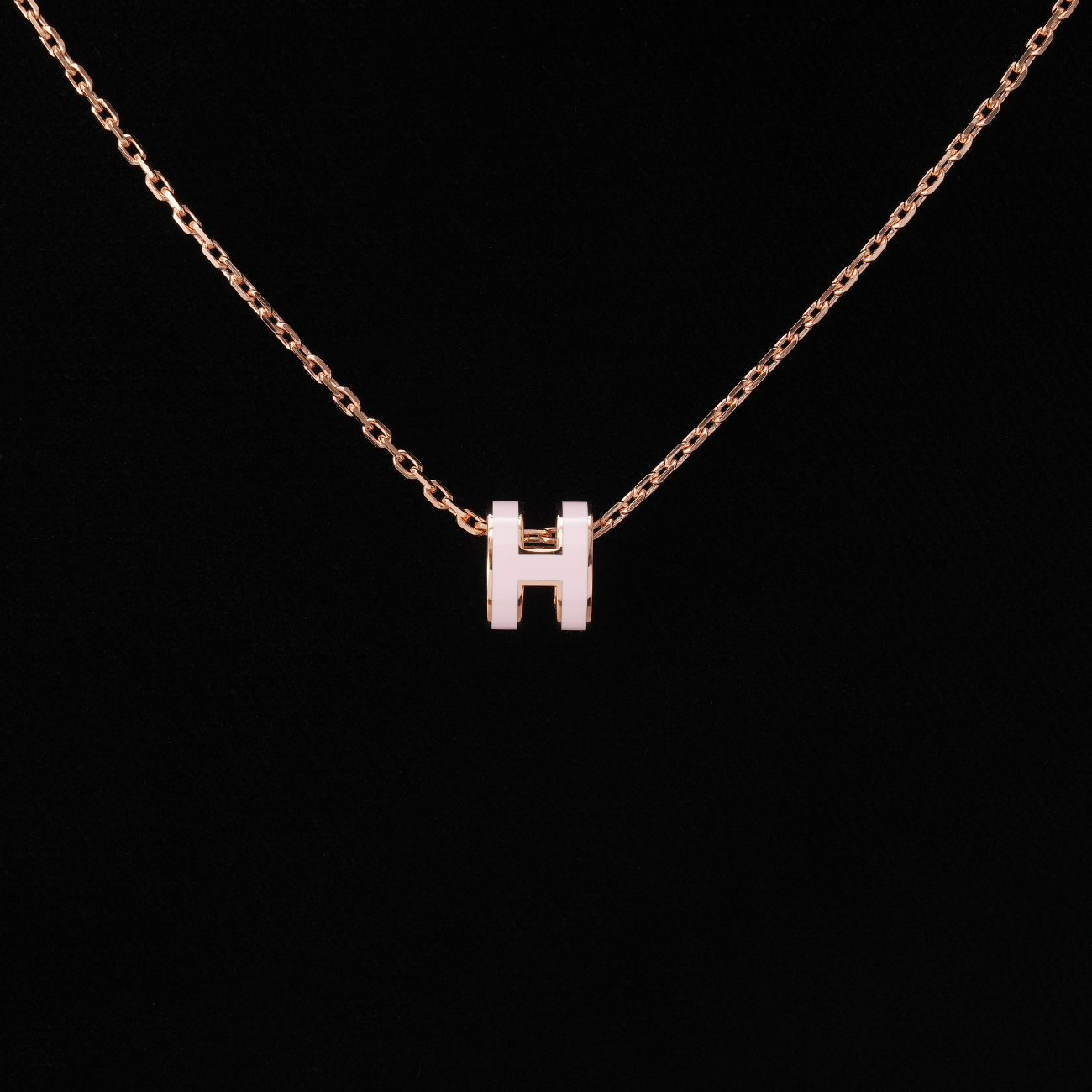 HERMES(NEW)에르메스 미니 팝아슈 네크리스 로즈골드 로즈드라지
