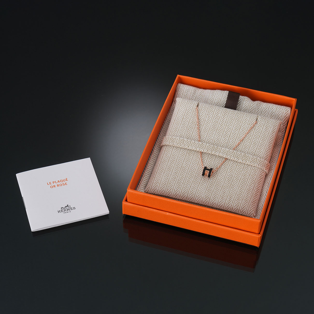 HERMES(NEW)에르메스 미니 팝아슈 네크리스 로즈골드 느와