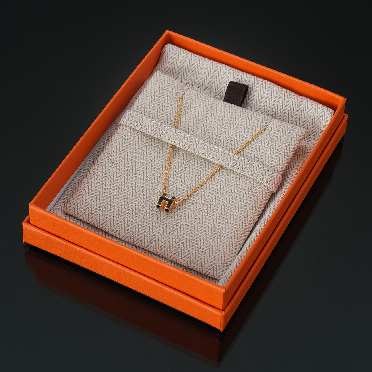 HERMES(USED)에르메스 미니 팝아슈 네크리스 옐로우골드 느와
