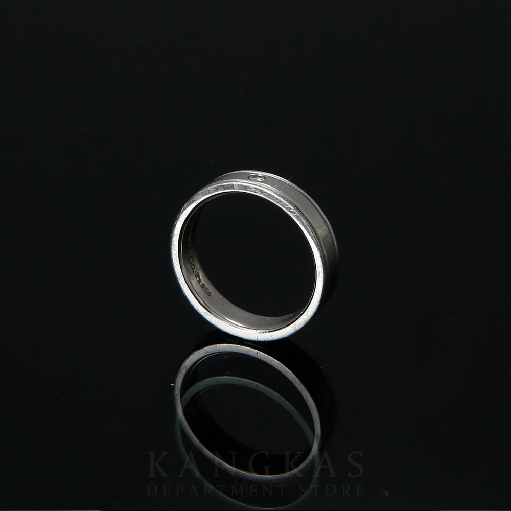 TIFFANY(USED)티파니앤코 에센셜밴드 1P 다이아 더블 밀그레인 #47