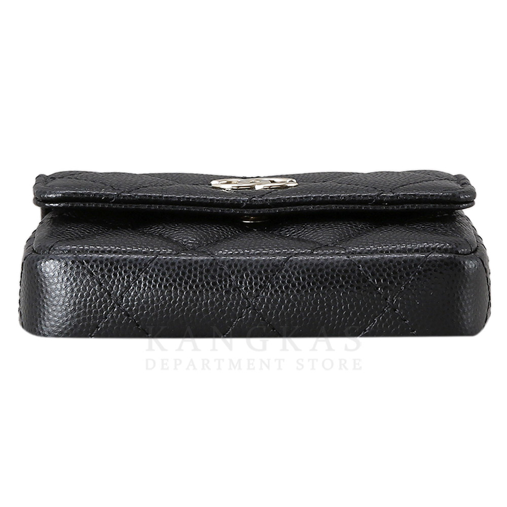 CHANEL(USED)샤넬 진주장식 체인 카드지갑 블랙