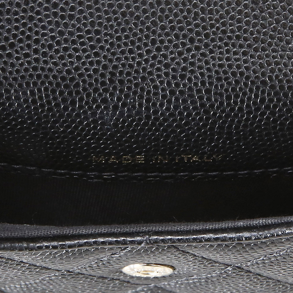 CHANEL(USED)샤넬 진주장식 체인 카드지갑 블랙