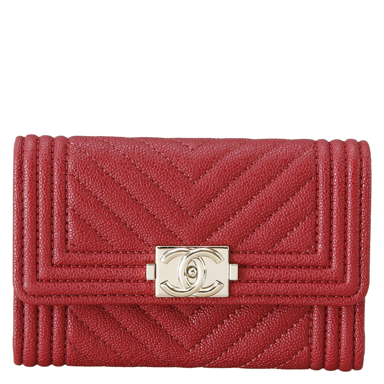CHANEL(USED)샤넬 보이샤넬 캐비어 카드지갑