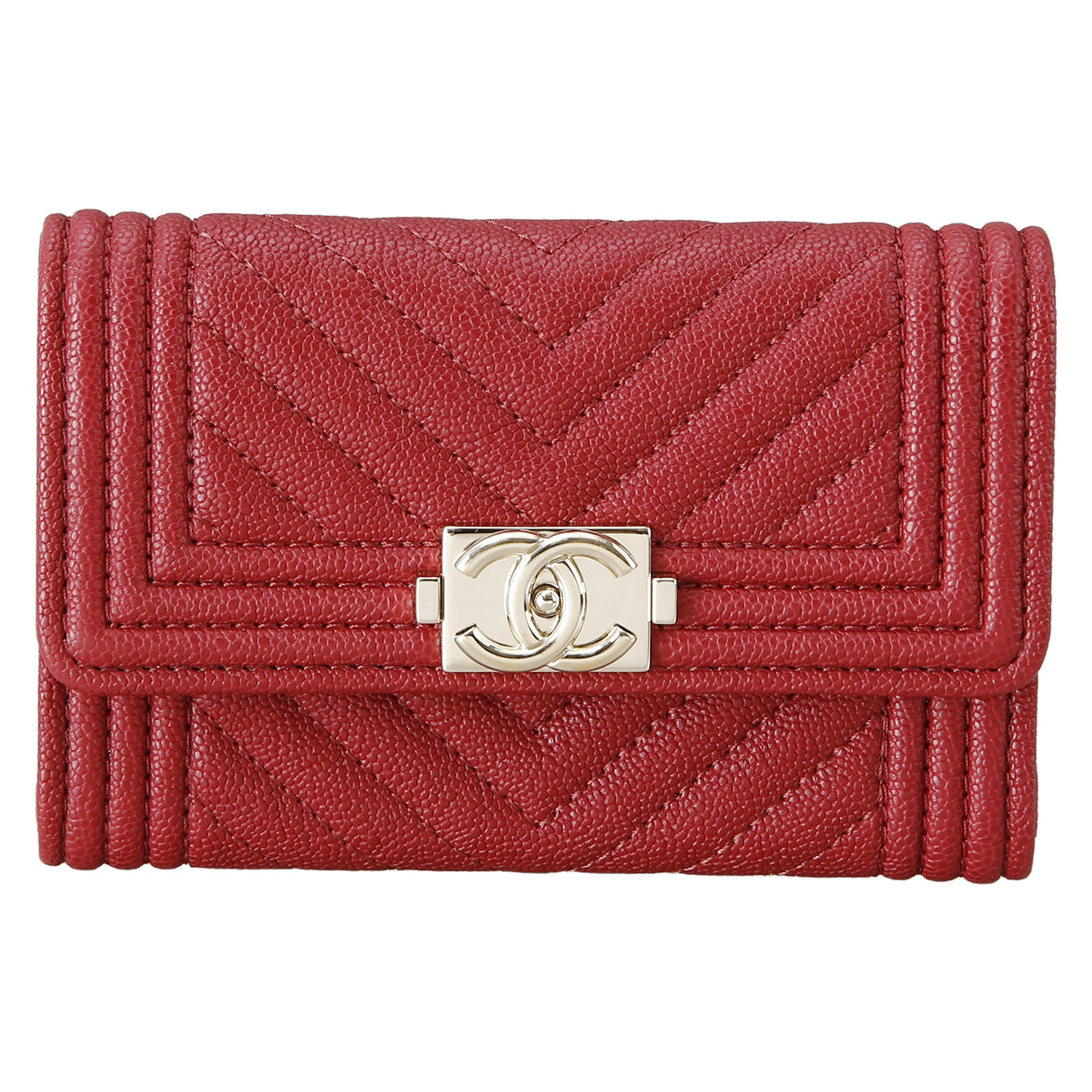 CHANEL(USED)샤넬 보이샤넬 캐비어 카드지갑