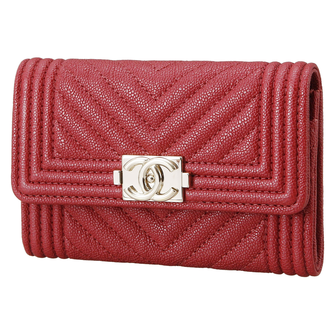 CHANEL(USED)샤넬 보이샤넬 캐비어 카드지갑