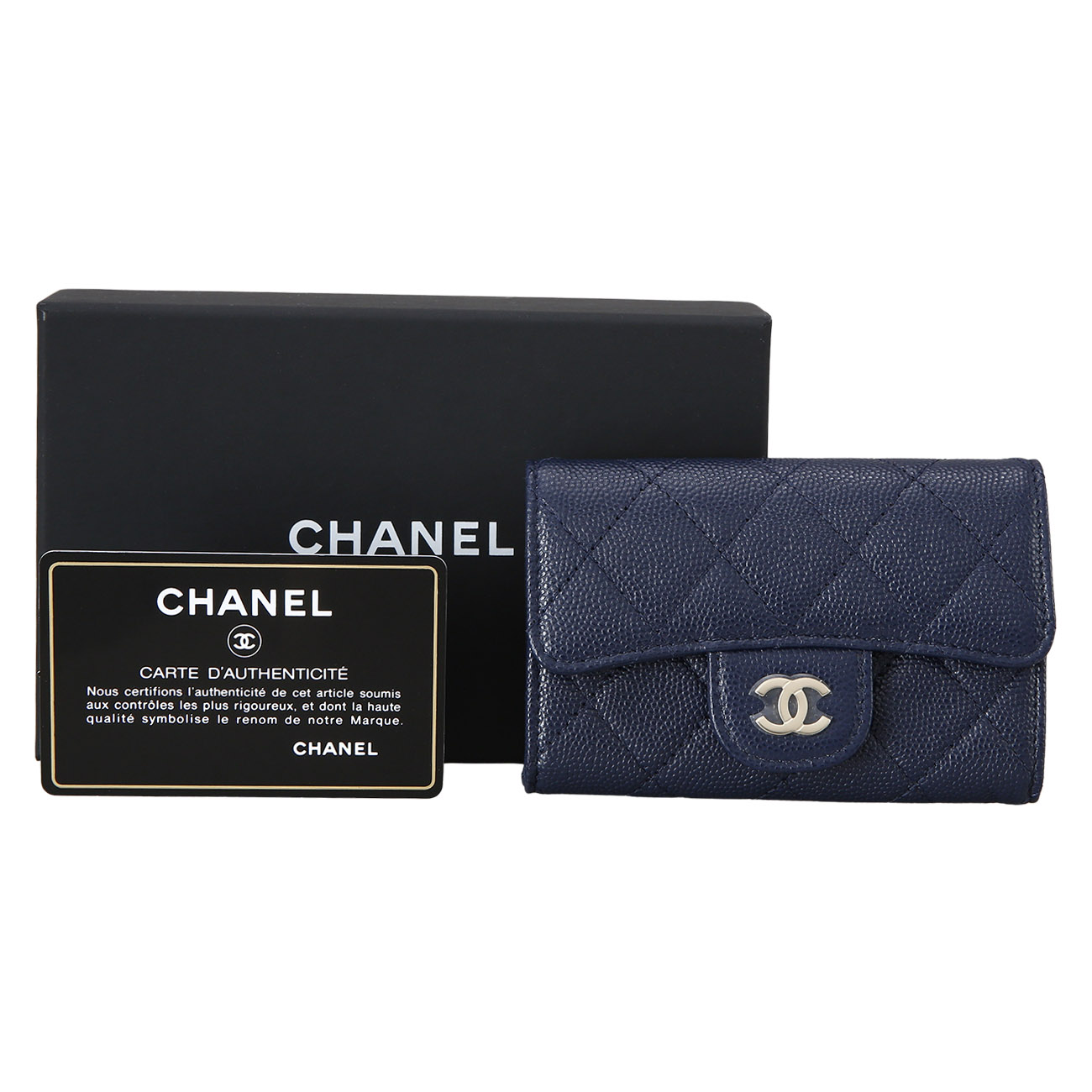 CHANEL(USED)샤넬 캐비어 클래식 플랩 카드지갑