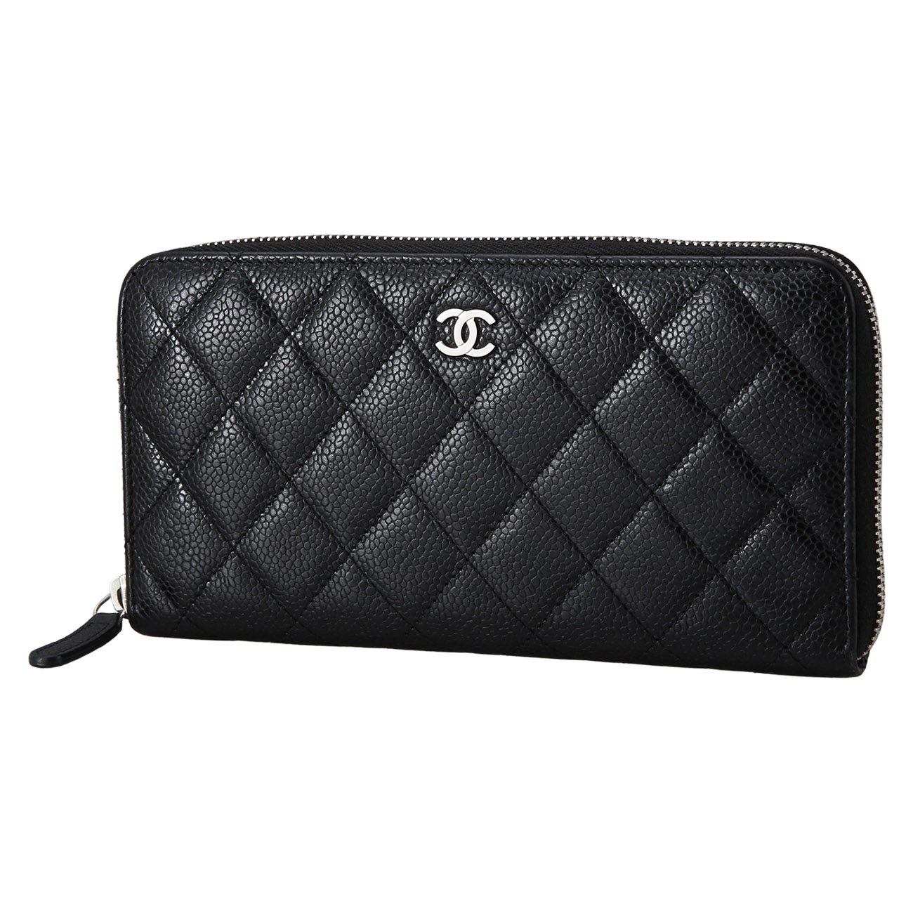 CHANEL(USED)샤넬 캐비어 지퍼 장지갑