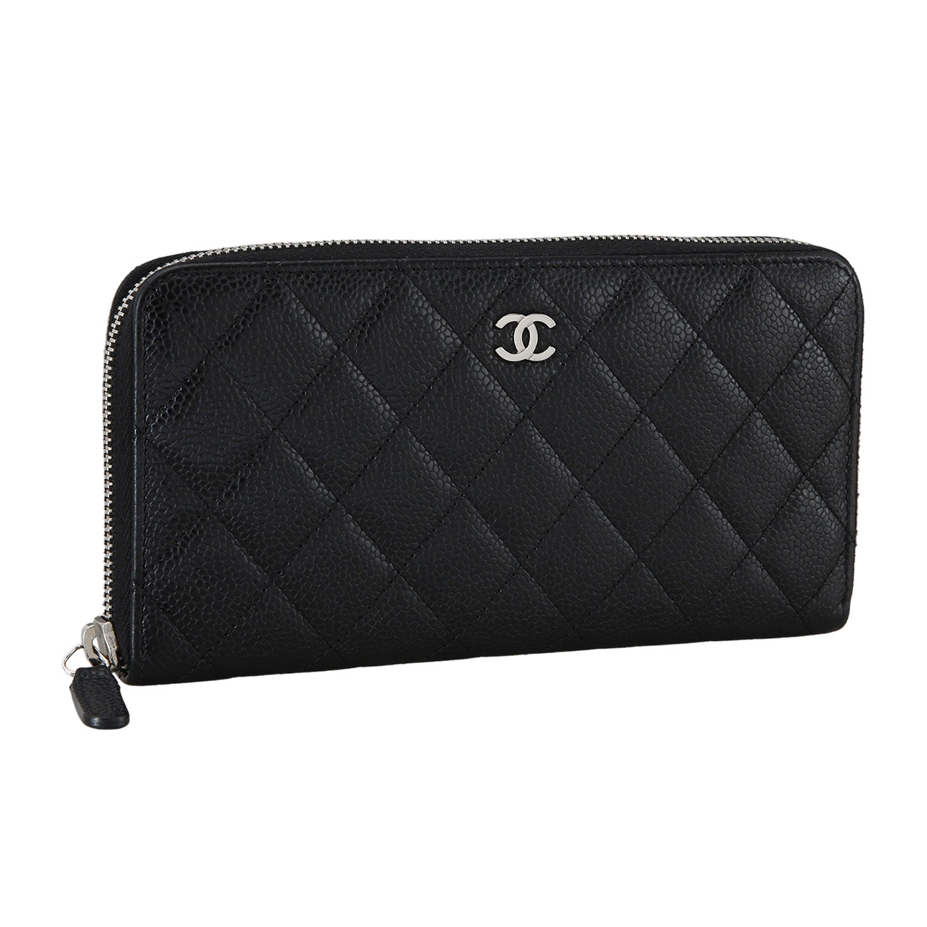 CHANEL(USED)샤넬 캐비어 지퍼 장지갑