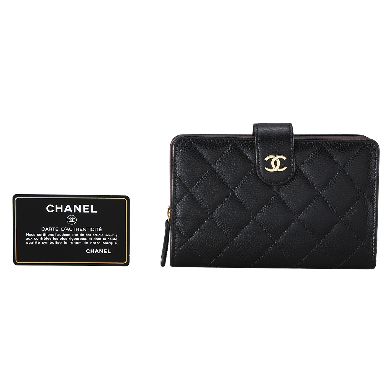 CHANEL(USED)샤넬 캐비어 플랩 중지갑