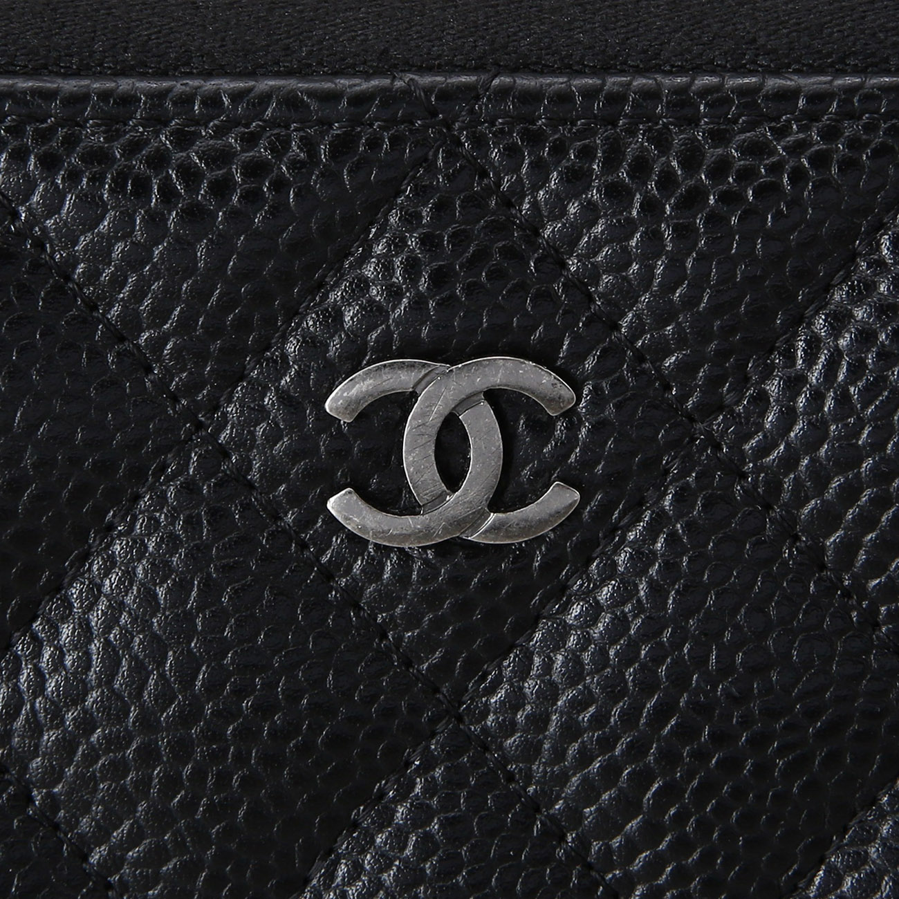 CHANEL(USED)샤넬 캐비어 지퍼 장지갑