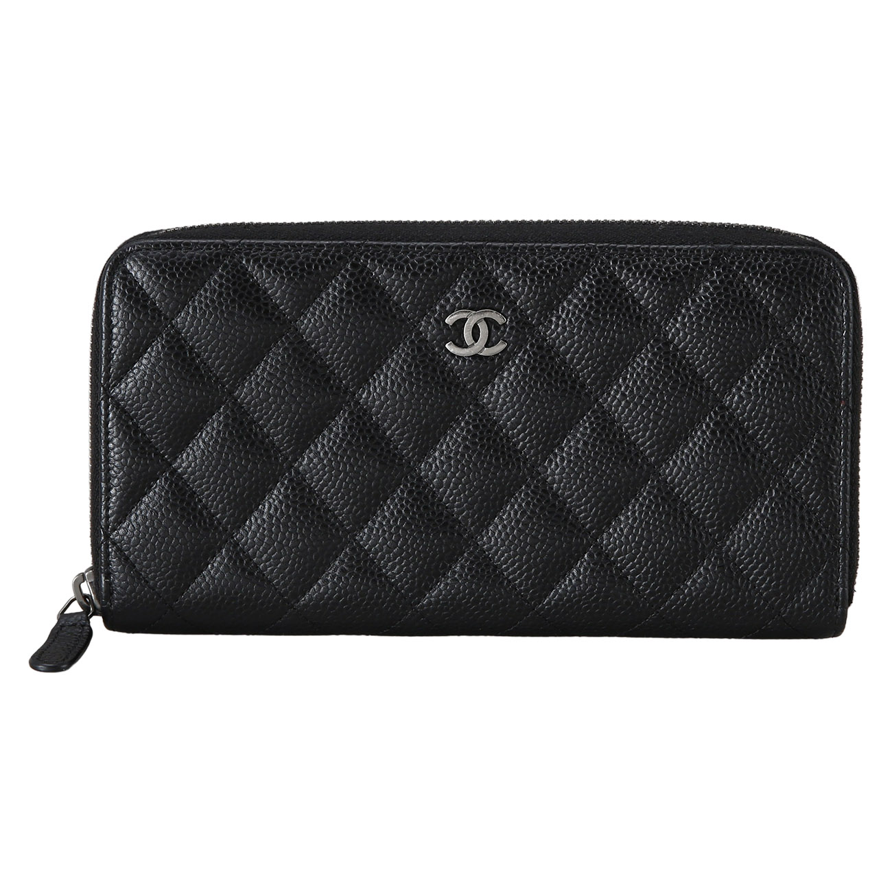 CHANEL(USED)샤넬 캐비어 지퍼 장지갑