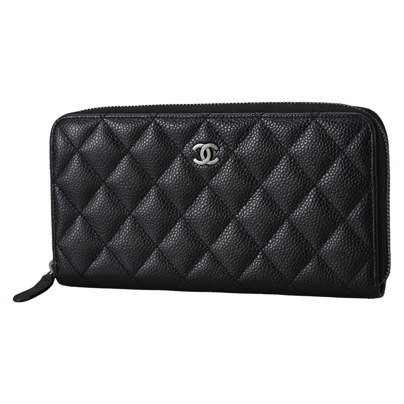 CHANEL(USED)샤넬 캐비어 지퍼 장지갑