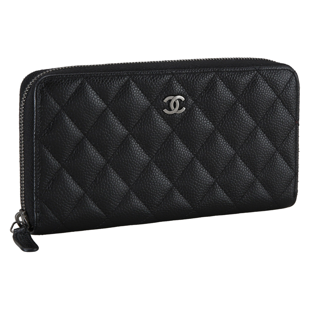 CHANEL(USED)샤넬 캐비어 지퍼 장지갑