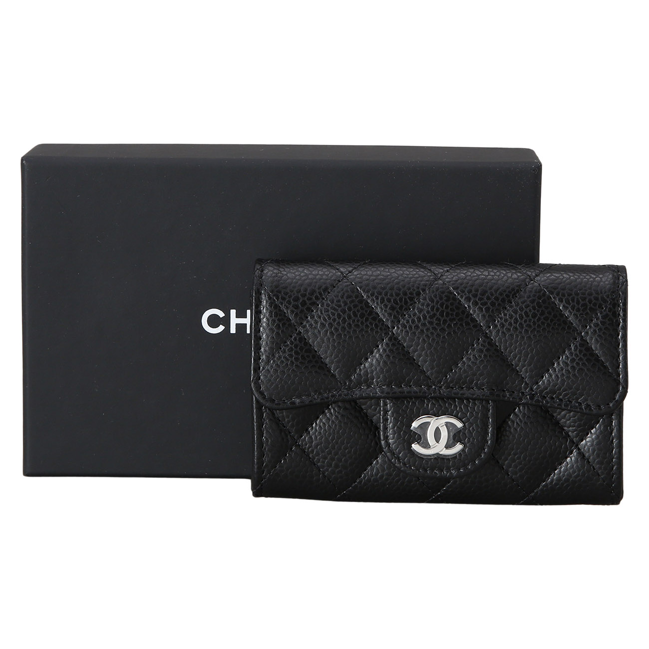 CHANEL(USED)샤넬 캐비어 클래식 플랩 카드지갑