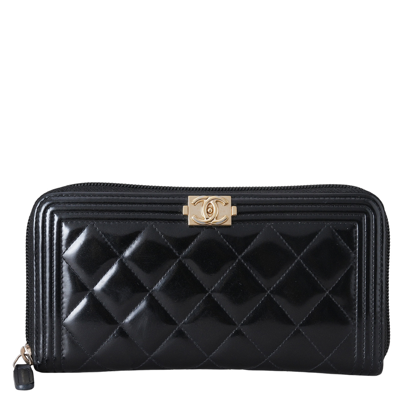 CHANEL(USED)샤넬 페이던트 보이 지퍼 장지갑