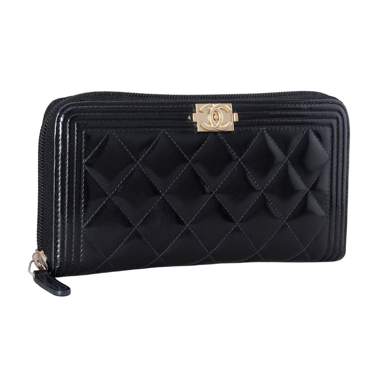 CHANEL(USED)샤넬 페이던트 보이 지퍼 장지갑