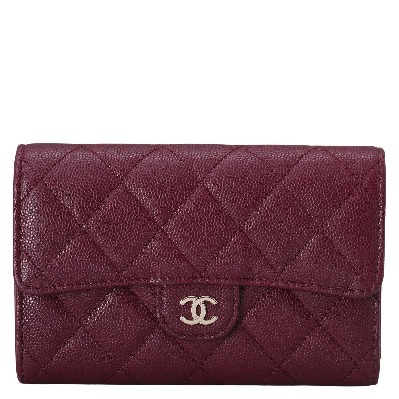 CHANEL(USED)샤넬 캐비어 클래식 중지갑 버건디