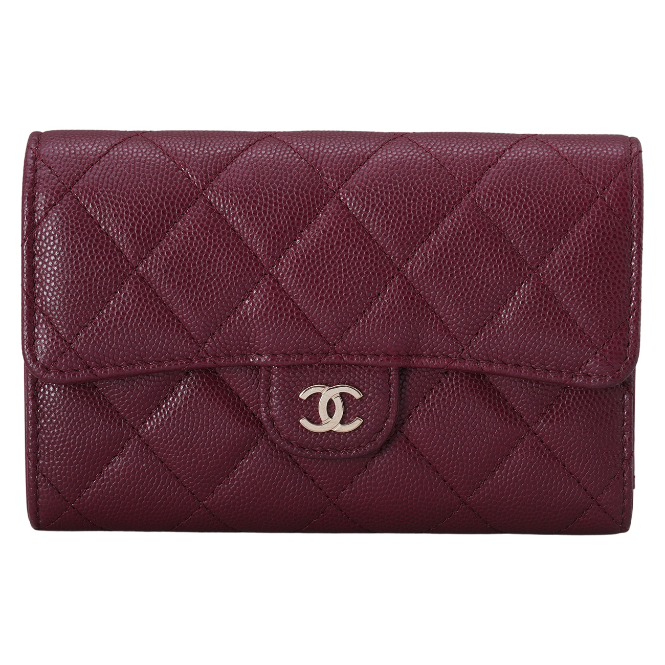 CHANEL(USED)샤넬 캐비어 클래식 중지갑 버건디