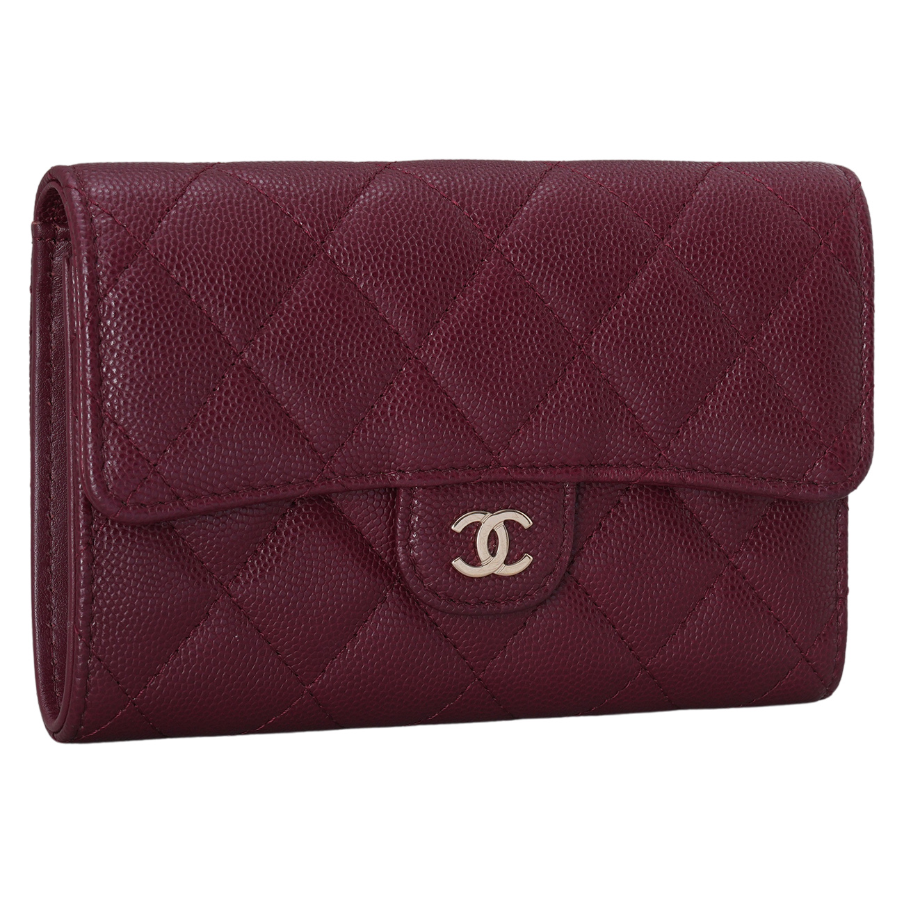 CHANEL(USED)샤넬 캐비어 클래식 중지갑 버건디