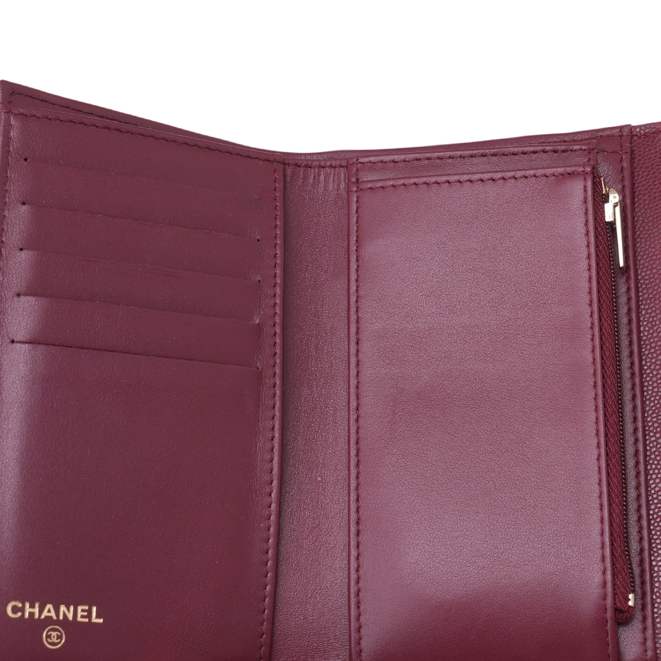 CHANEL(USED)샤넬 캐비어 클래식 중지갑 버건디