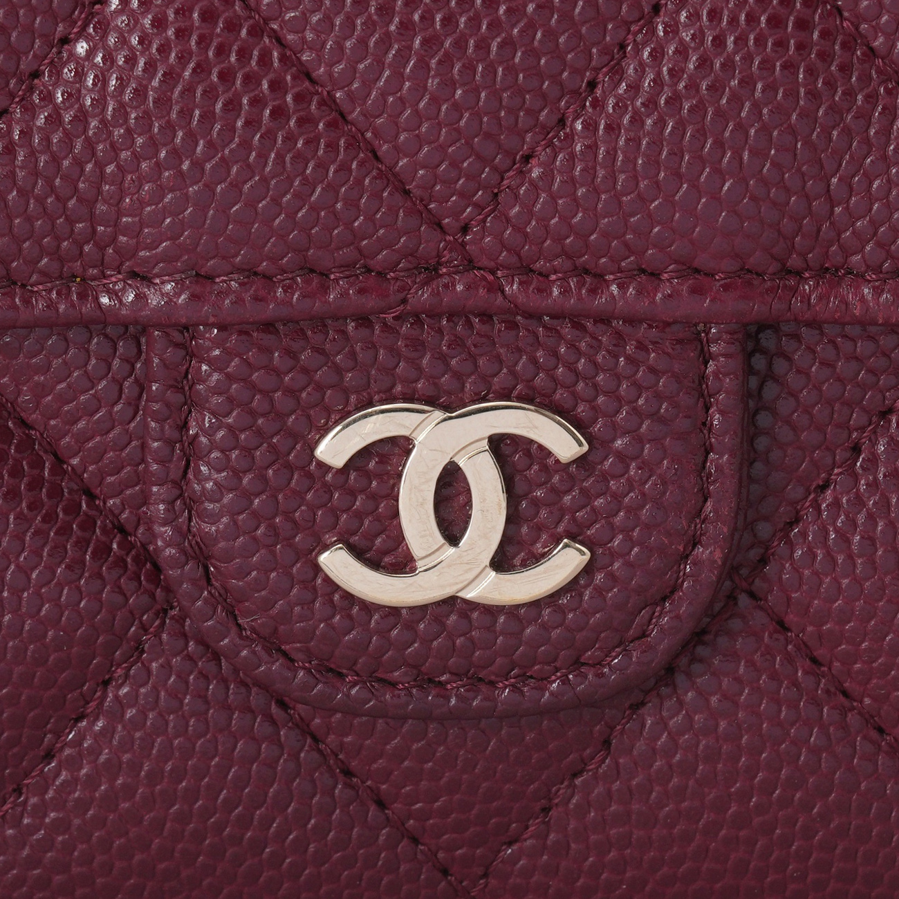 CHANEL(USED)샤넬 캐비어 클래식 중지갑 버건디