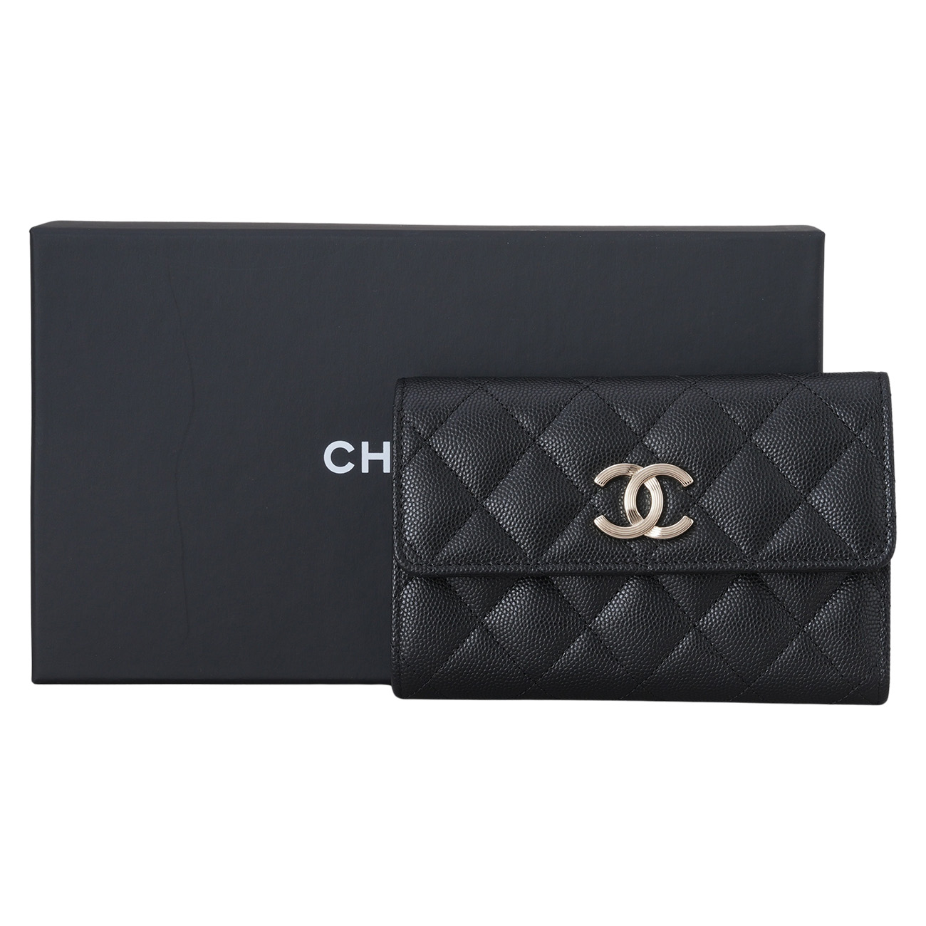 CHANEL(USED)샤넬 시즌 캐비어 중지갑