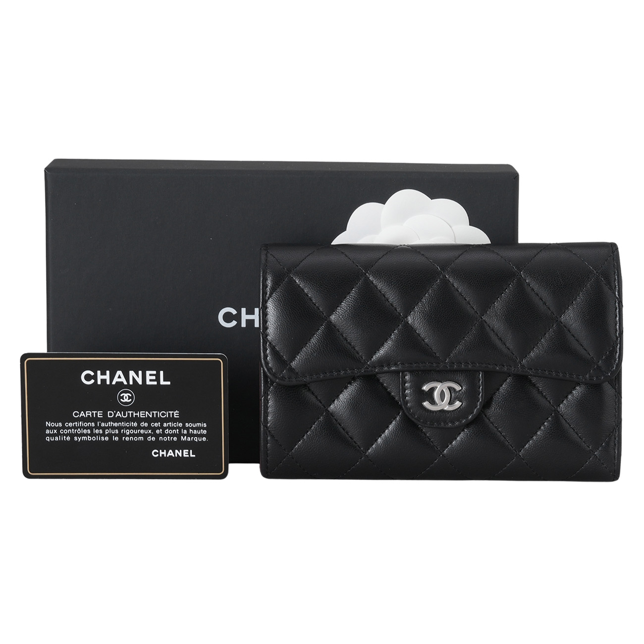 CHANEL(USED)샤넬 AP0232 램스킨 클래식 중지갑