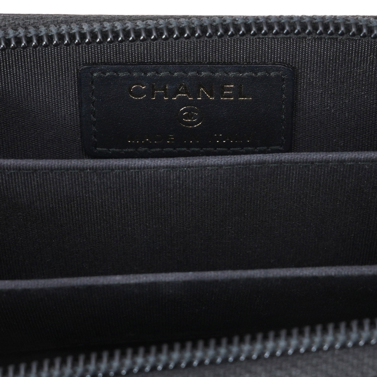 CHANEL(USED)샤넬 캐비어 보이샤넬 지퍼 카드지갑