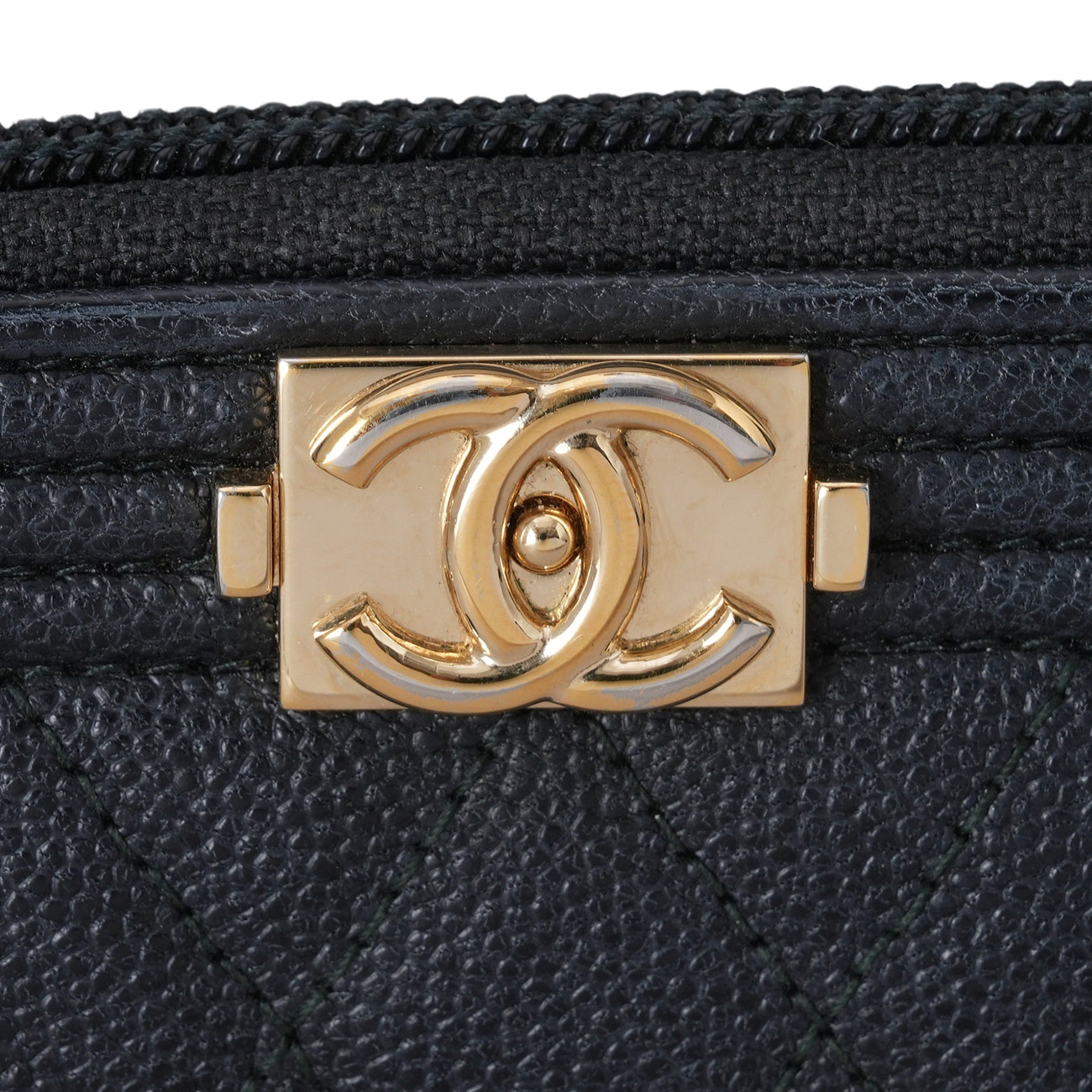 CHANEL(USED)샤넬 캐비어 보이샤넬 지퍼 카드지갑