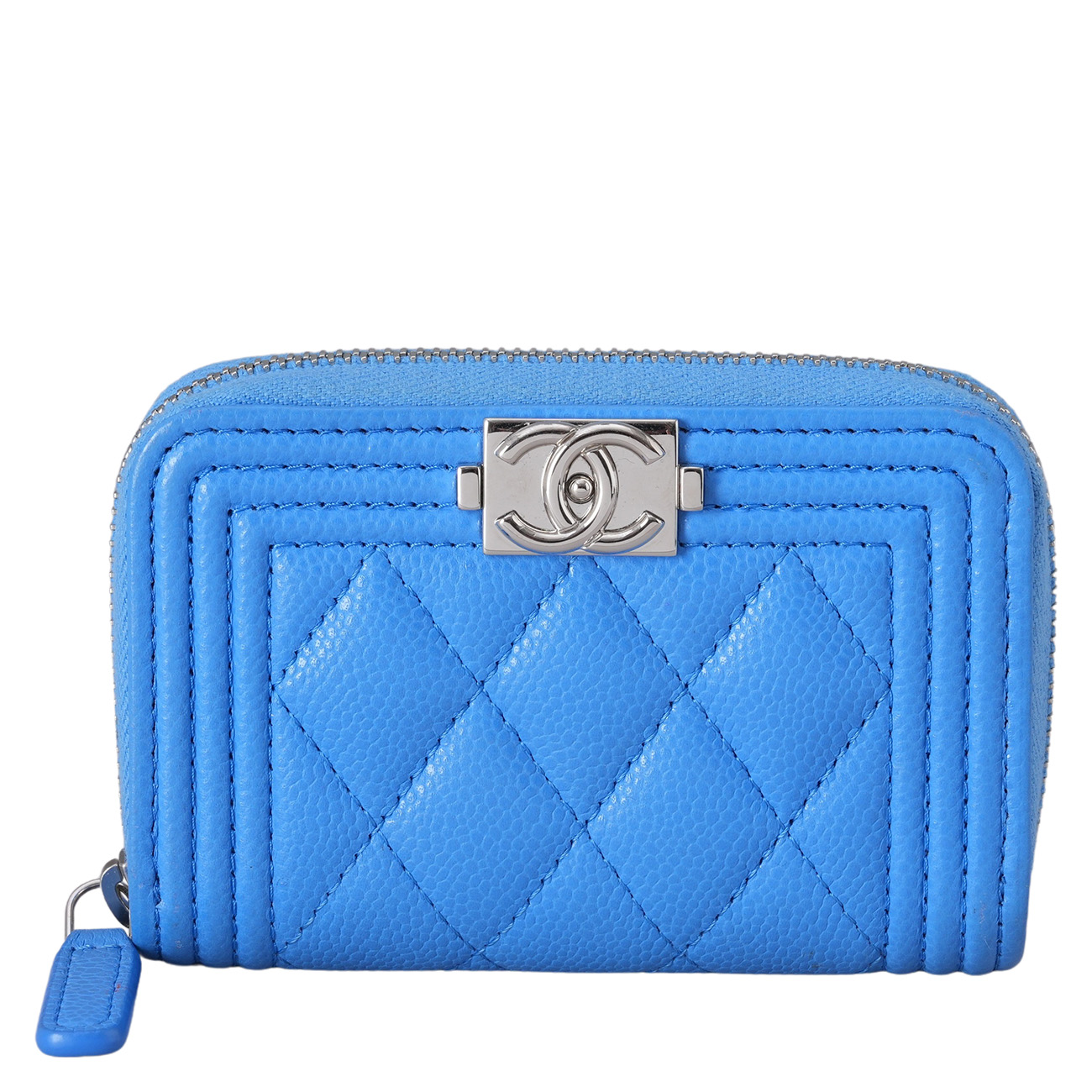 CHANEL(USED)샤넬 캐비어 보이샤넬 지퍼 카드지갑