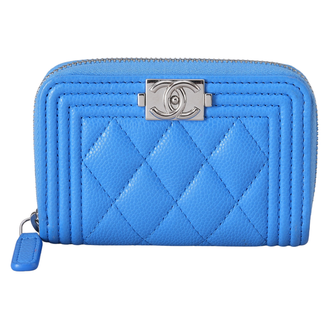 CHANEL(USED)샤넬 캐비어 보이샤넬 지퍼 카드지갑