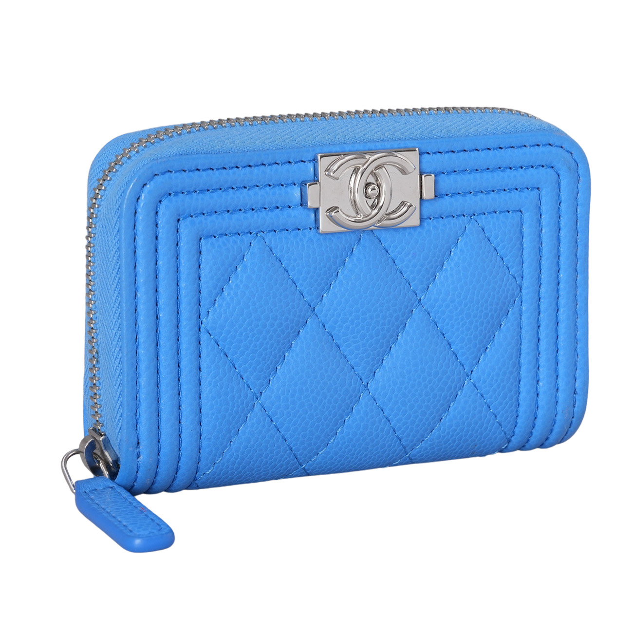 CHANEL(USED)샤넬 캐비어 보이샤넬 지퍼 카드지갑