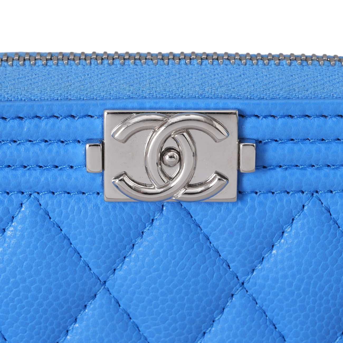 CHANEL(USED)샤넬 캐비어 보이샤넬 지퍼 카드지갑