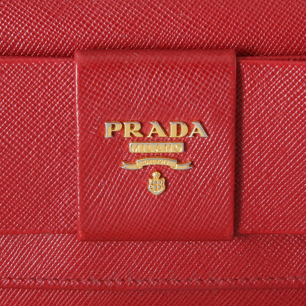 PRADA(USED)프라다 사피아노 리본 플랩 장지갑
