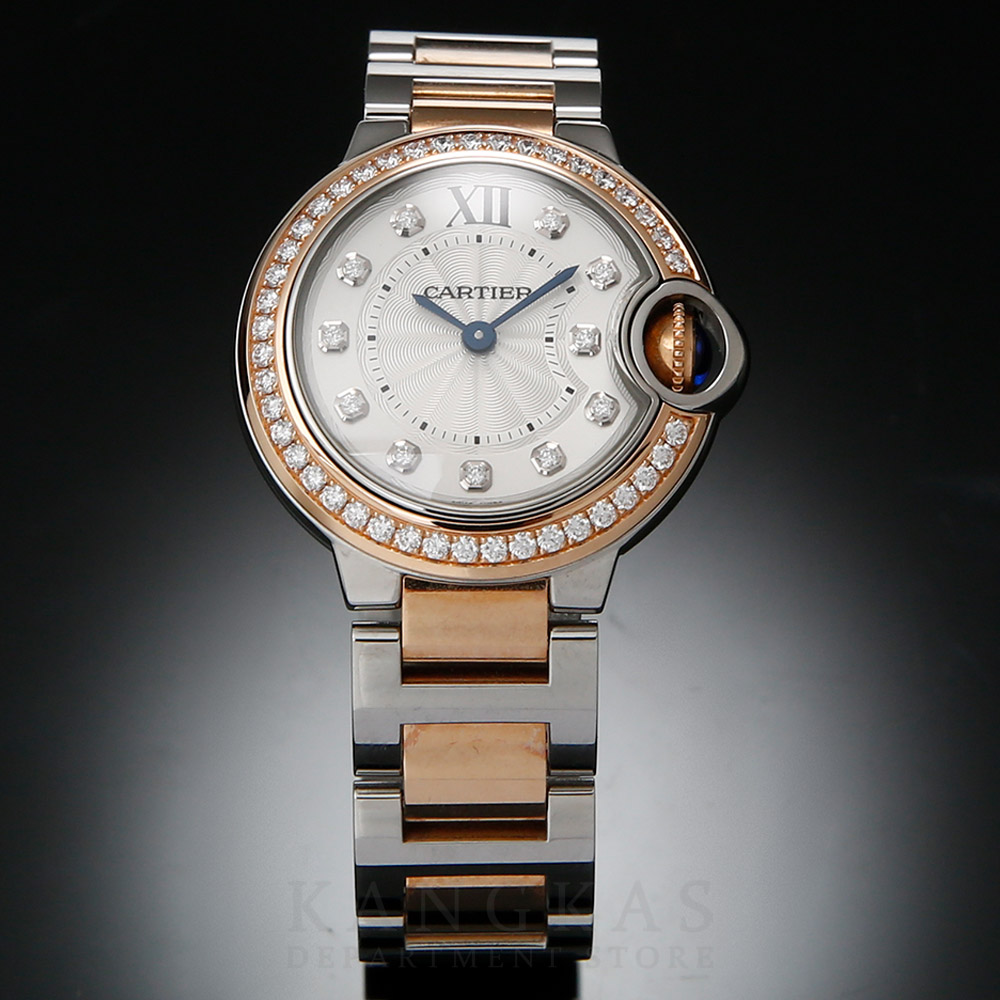 CARTIER(USED)까르띠에 발롱블루 28 다이아 콤비 W3BB0009