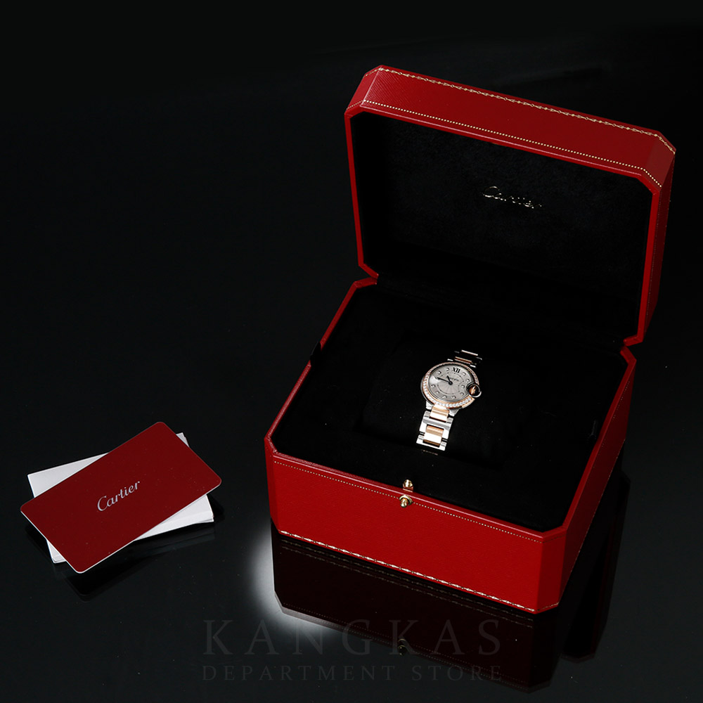 CARTIER(USED)까르띠에 발롱블루 28 다이아 콤비 W3BB0009