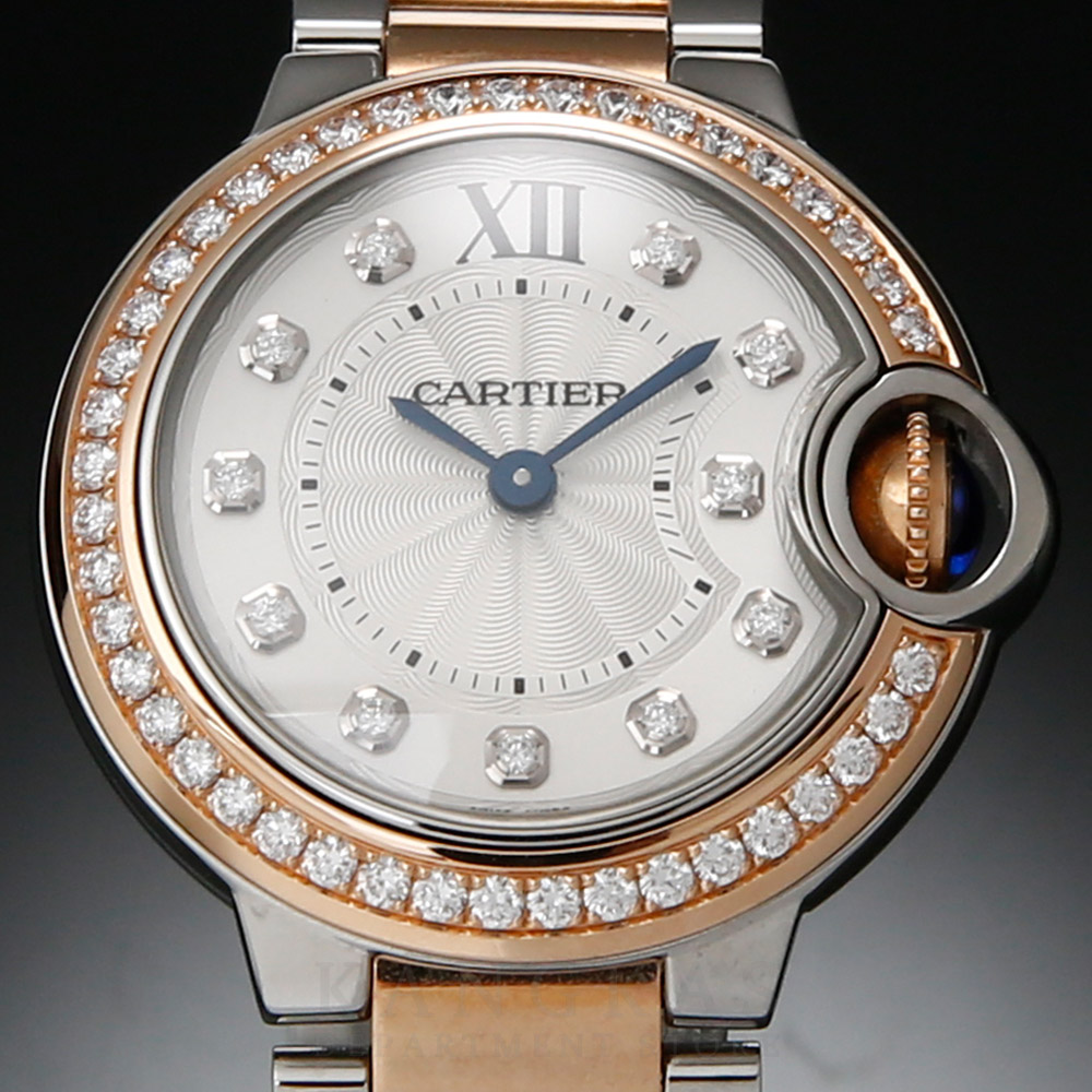 CARTIER(USED)까르띠에 발롱블루 28 다이아 콤비 W3BB0009