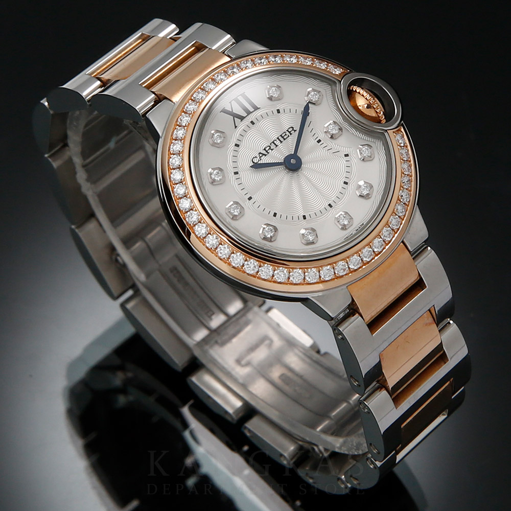 CARTIER(USED)까르띠에 발롱블루 28 다이아 콤비 W3BB0009
