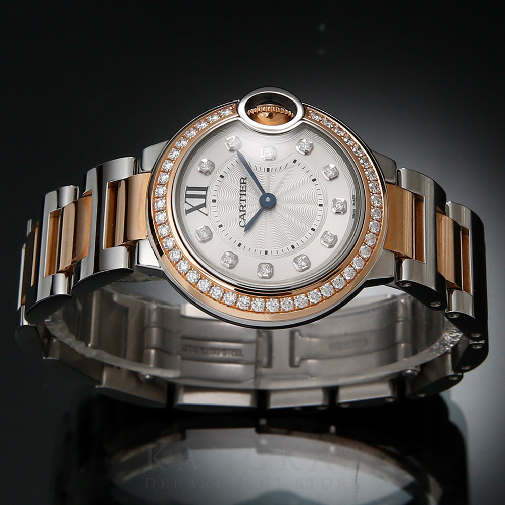 CARTIER(USED)까르띠에 발롱블루 28 다이아 콤비 W3BB0009