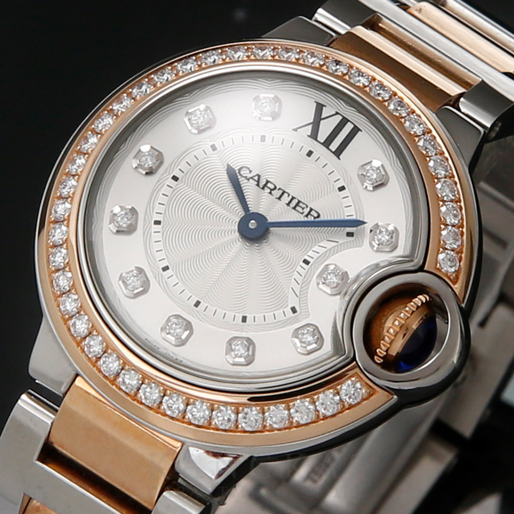 CARTIER(USED)까르띠에 발롱블루 28 다이아 콤비 W3BB0009