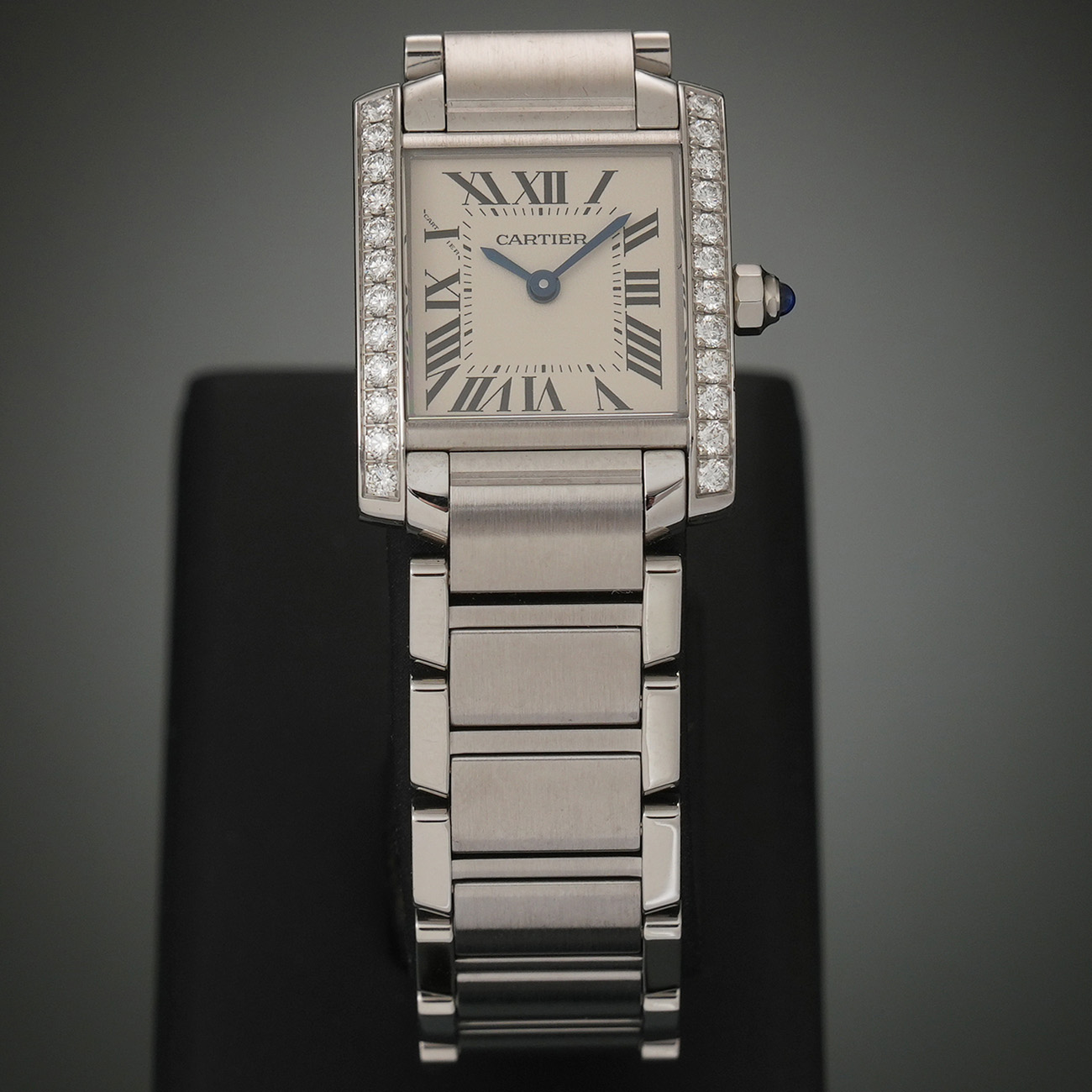 CARTIER(USED)까르띠에 탱크 프랑세즈 스몰 다이아베젤 W4TA0008