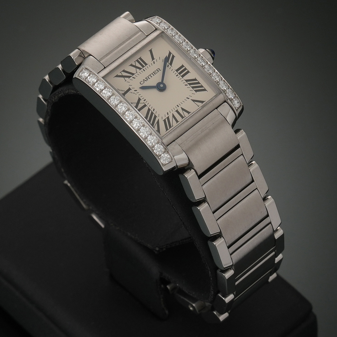 CARTIER(USED)까르띠에 탱크 프랑세즈 스몰 다이아베젤 W4TA0008