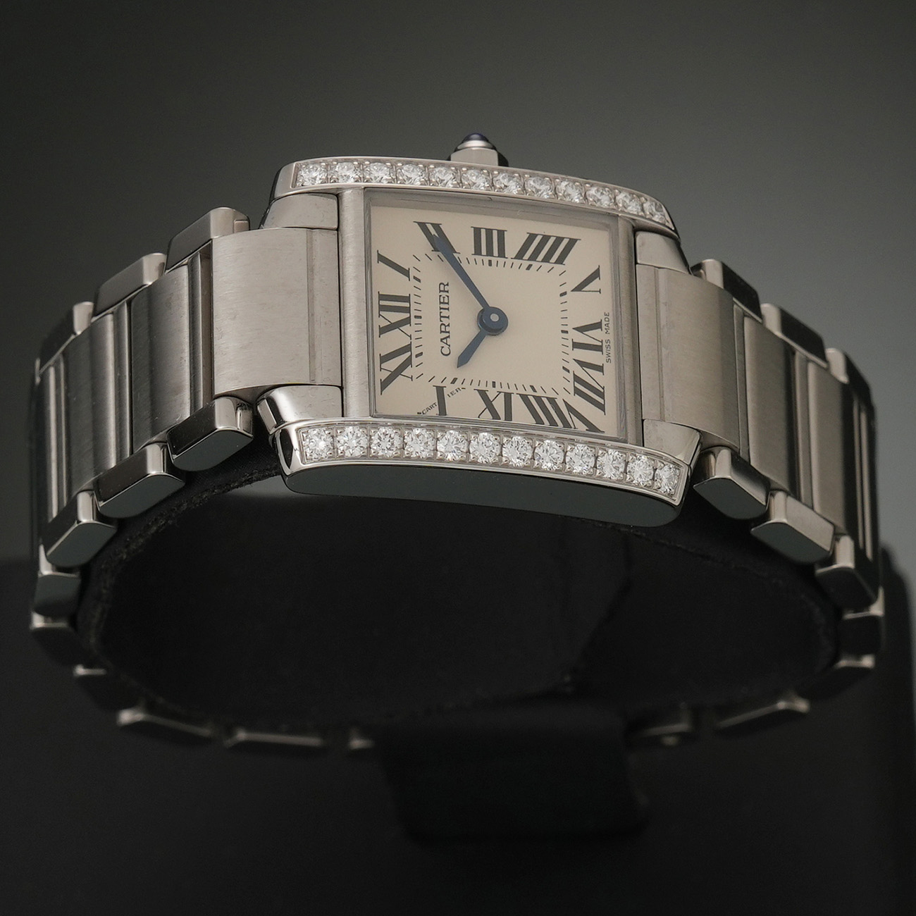 CARTIER(USED)까르띠에 탱크 프랑세즈 스몰 다이아베젤 W4TA0008