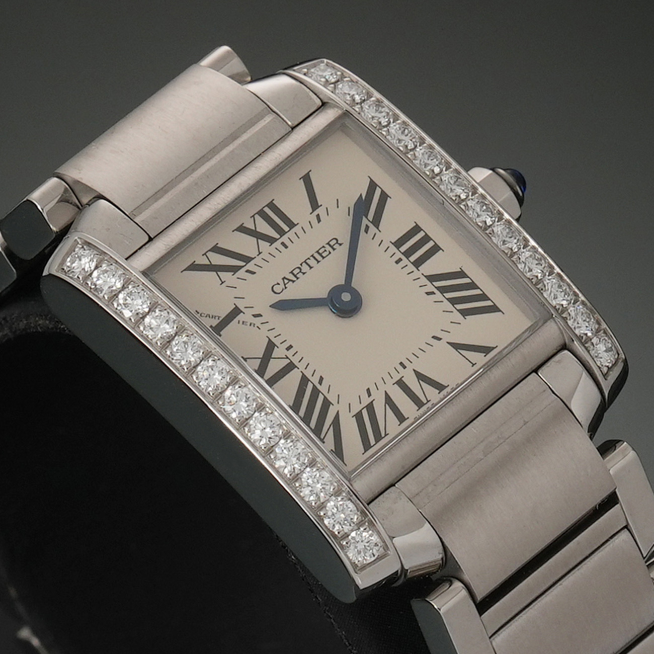CARTIER(USED)까르띠에 탱크 프랑세즈 스몰 다이아베젤 W4TA0008