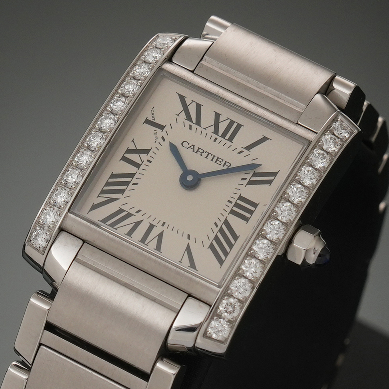 CARTIER(USED)까르띠에 탱크 프랑세즈 스몰 다이아베젤 W4TA0008