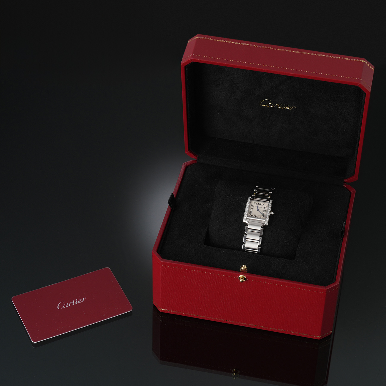 CARTIER(USED)까르띠에 탱크 프랑세즈 다이아베젤 스몰 워치