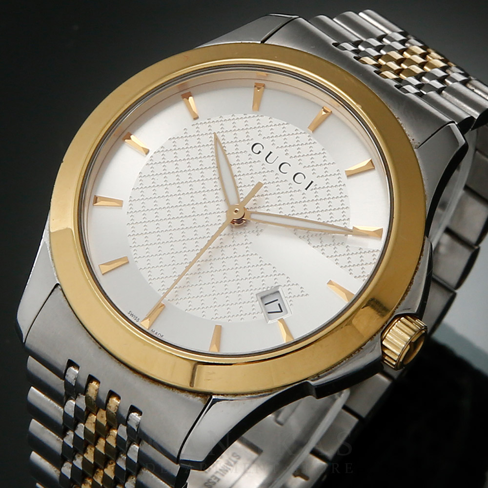 GUCCI(USED)구찌 스틸 금장 시계 126.4