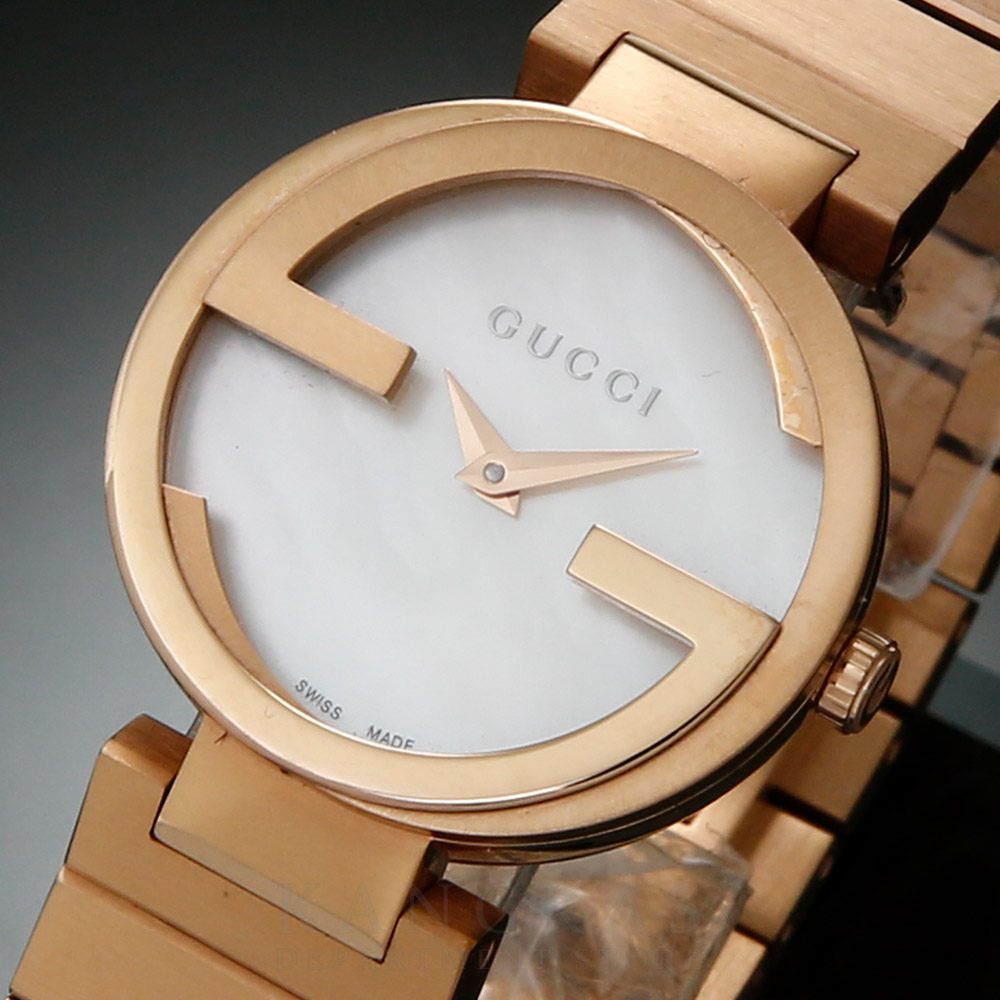 GUCCI(USED)구찌 YA133515 인터로킹 메탈 여성시계