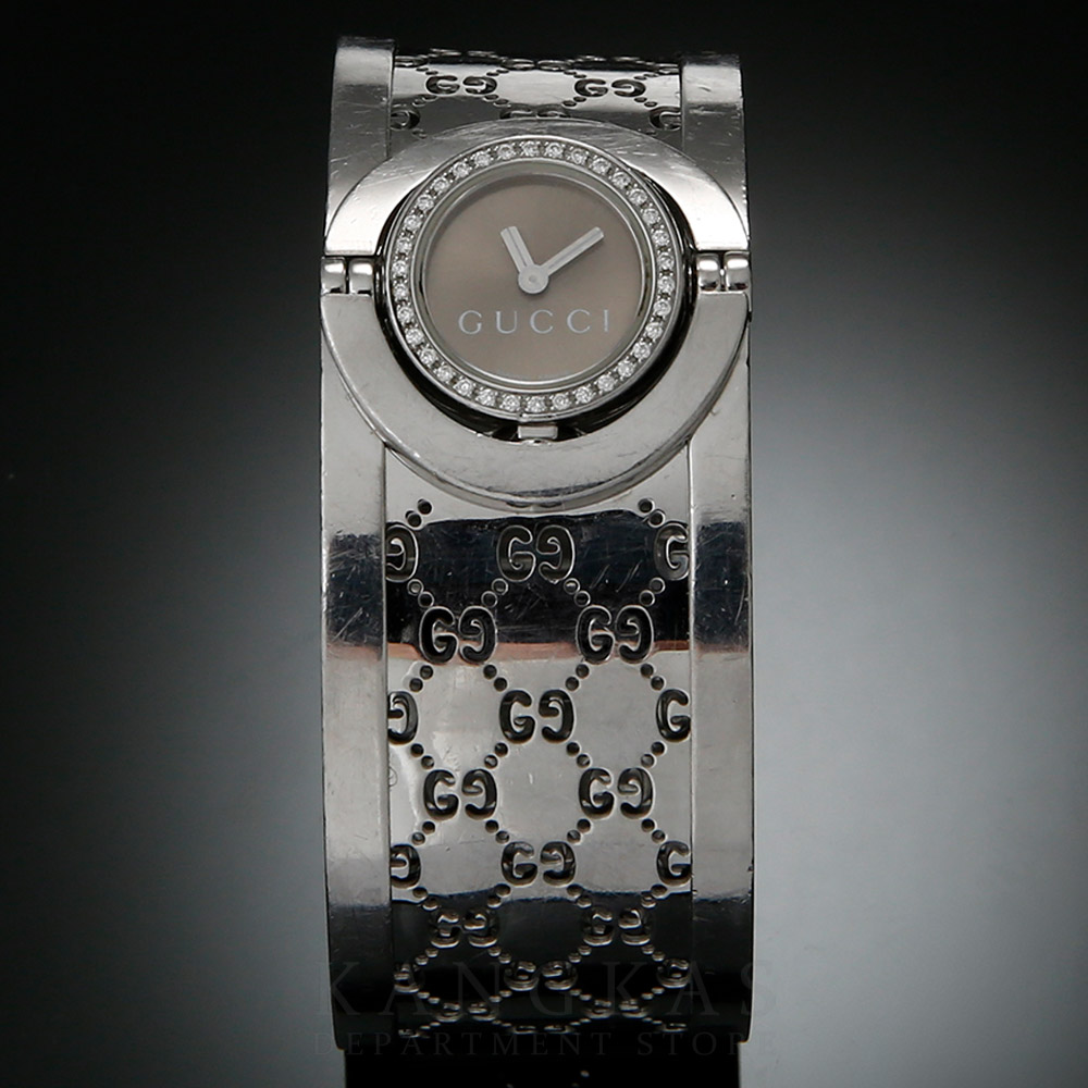 GUCCI(USED)구찌 다이아베젤 스틸 워치 112