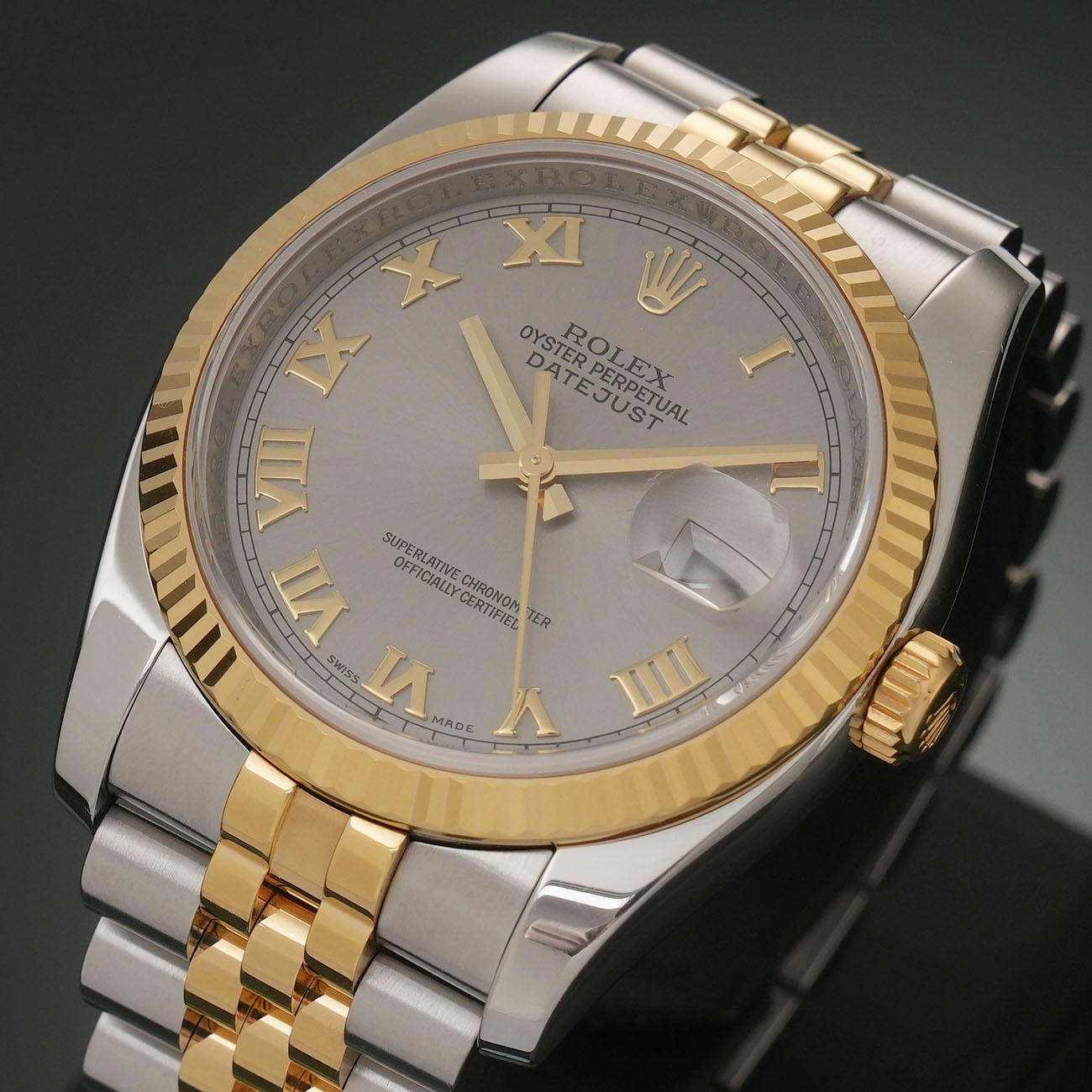 ROLEX(USED)롤렉스 데이저스트 36 콤비 실버 로만 116233